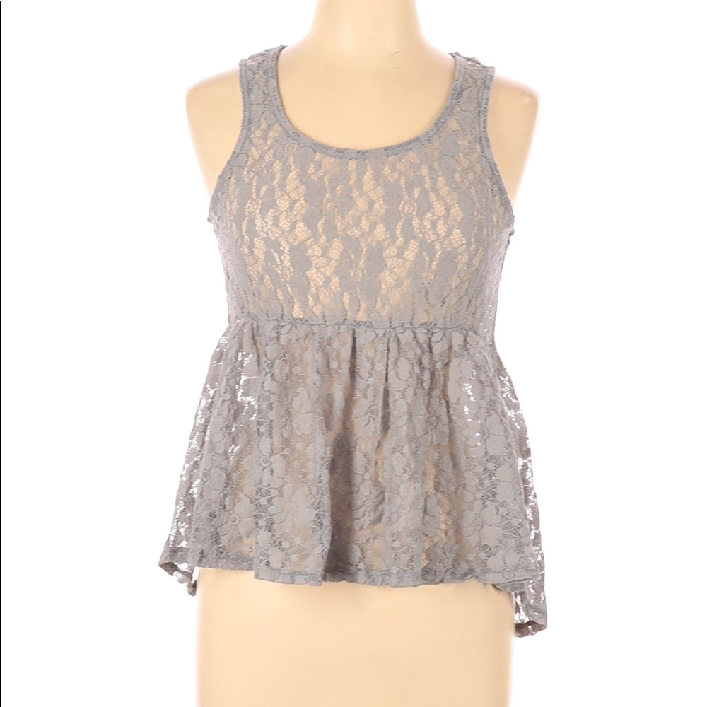 Mudd Sleeveless Top, Size L, Gray